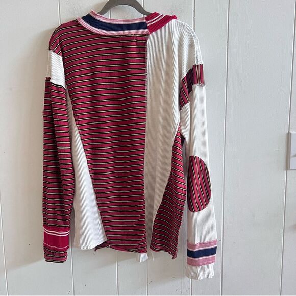 BDG Urban Outfitters Frazer Spliced Slouchy V-Neck Pieced Sweater - Picture 6 of 13